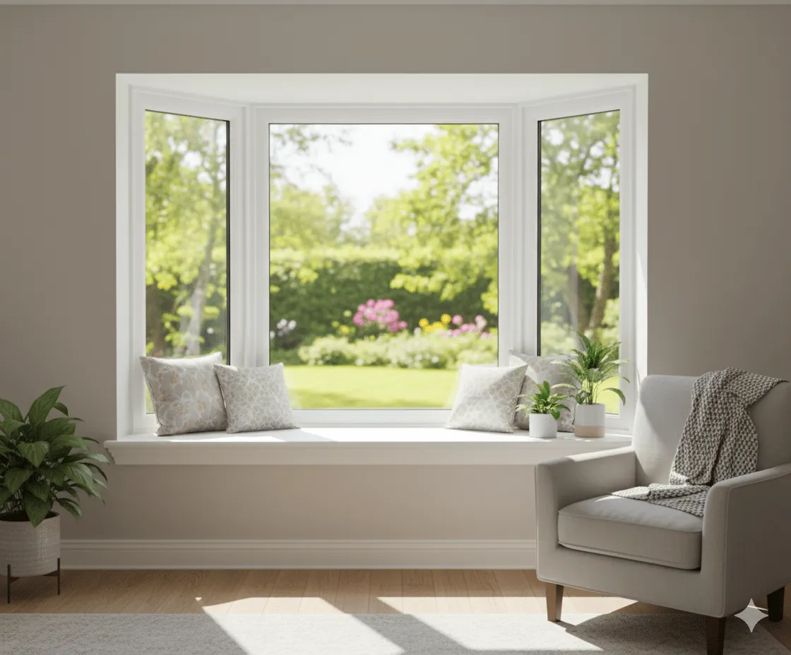 Bay window installed in a furnished Colorado home