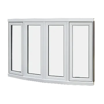 White multi-panel bow window product view